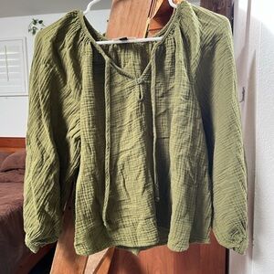 Universal Thread Olive Green Peasant Blouse